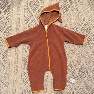 Zutano Cozy Brown Hooded Kids One Piece